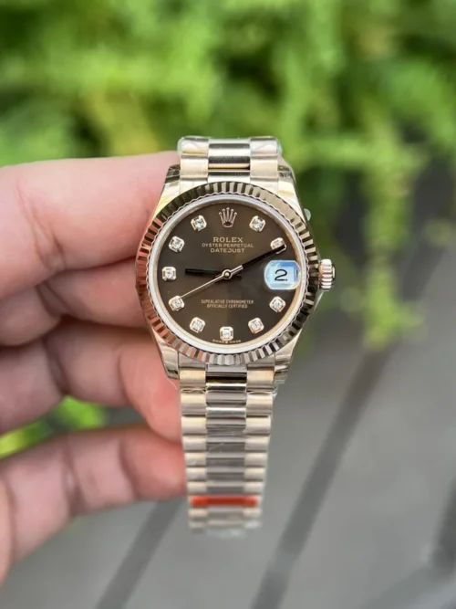 Rolex Datejust 31mm Stainless Steel Super Clone with Brown Dial